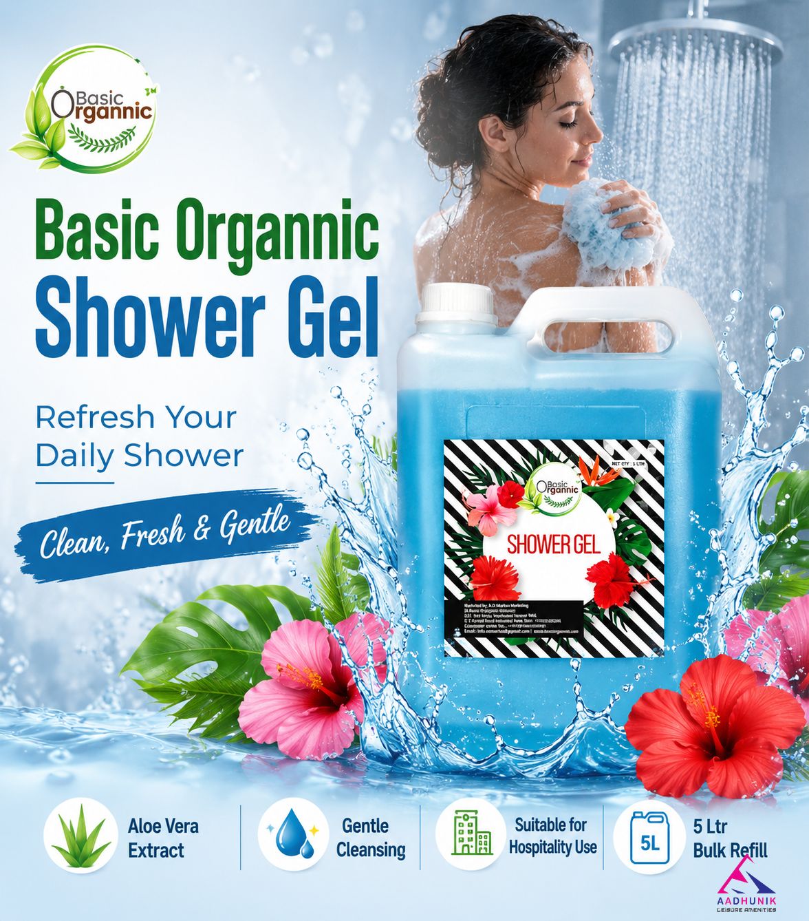 Basic Organnic Shower Gel 5Ltr CAN - Image 6