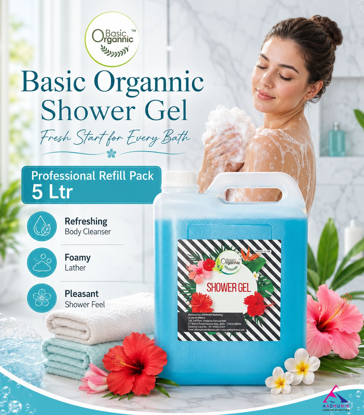 Basic Organnic Shower Gel 5Ltr CAN - Image 2